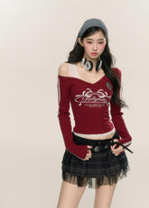 Slim Fit Off-Shoulder Lace Top